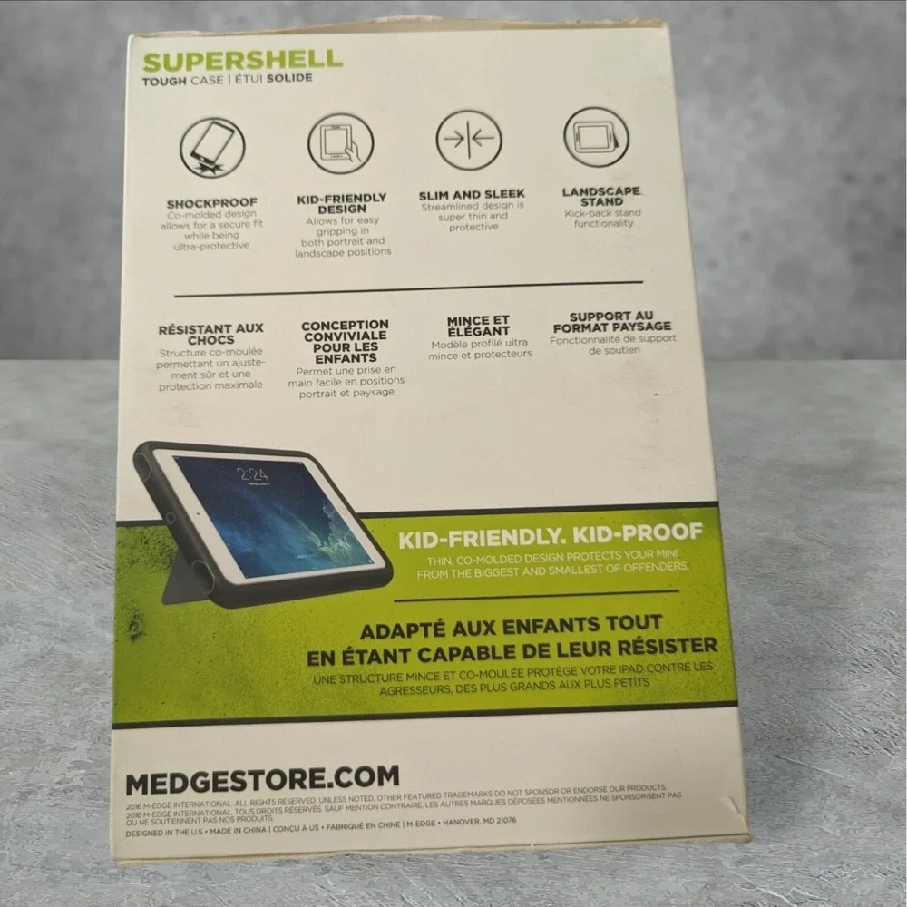 Edge Supershell Tough Case For Ipad Mini 2/3 With Kickstand, Green & Gray‎